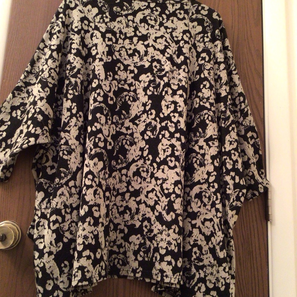 Cut Loose black beige tunic top pockets jersey viscose OS M-XL - Picture 8 of 14
